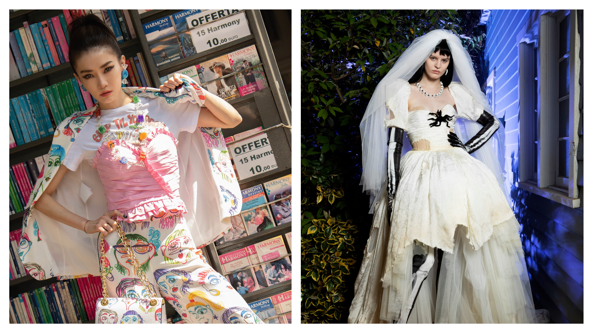 謝金燕早在上個月米蘭時裝週期間，就搶先穿上MOSCHINO的鬼影系列。（MOSCHINO提供）