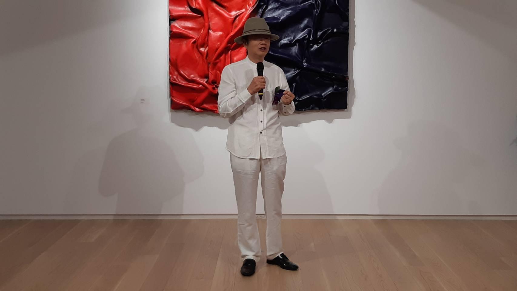 中國普普藝術大師王小松在台北展開個展。(寶吉祥藝術中心提供)