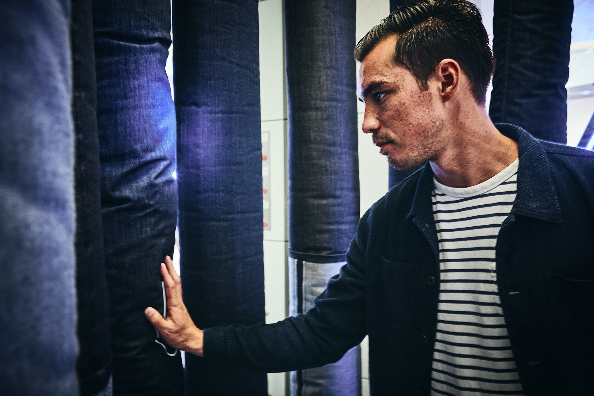 ISKO DENIM SOUND TEXTURES於日本大阪大丸心齋橋展場的裝置藝術，展至11月4日。（ISKO Japan提供）