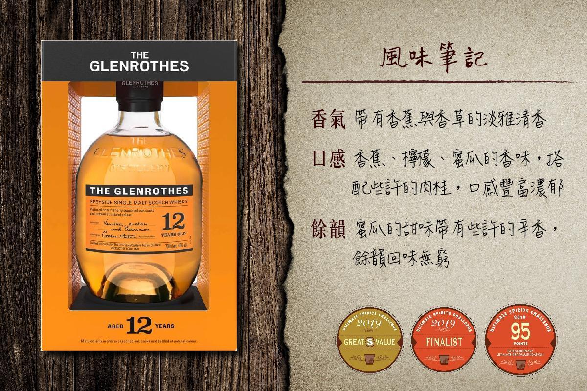 格蘭路思12年單一麥芽威士忌風味筆記與2019國際大獎捷報:2019終極烈酒挑戰賽USC 95分、最終決賽獎、極高價值獎/2019舊金山世界烈酒競賽SFWSC銀牌