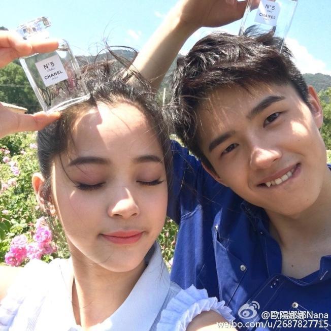 歐陽娜娜14歲與劉昊然合作《北京愛情故事》時,兩人就被外界看好是一對青梅竹馬。(翻攝歐陽娜娜微博)