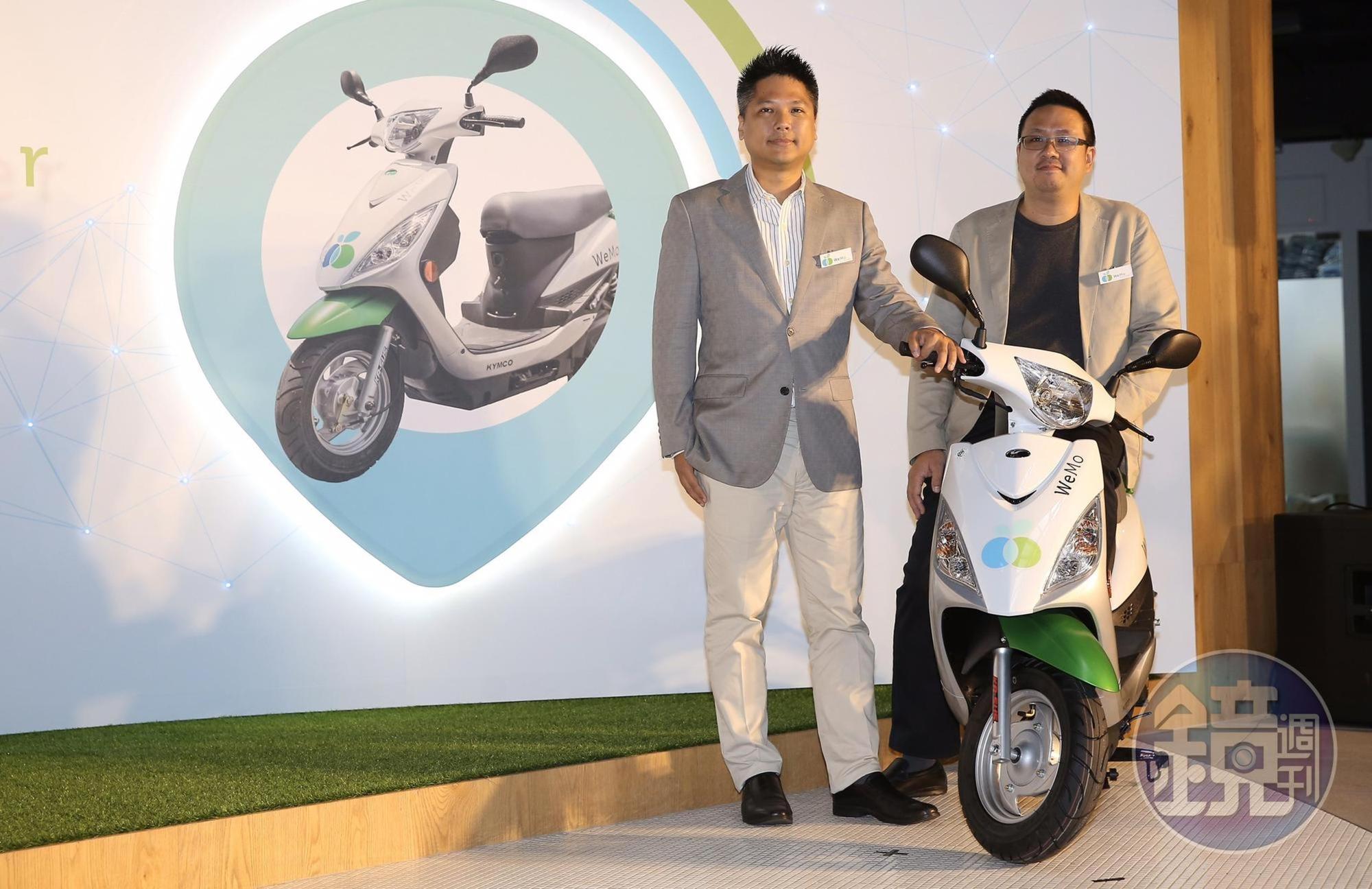 WeMo Scooter創辦人暨執行長吳昕霈（左）和技術長鄭捷（右），今日連袂出席三週年活動。