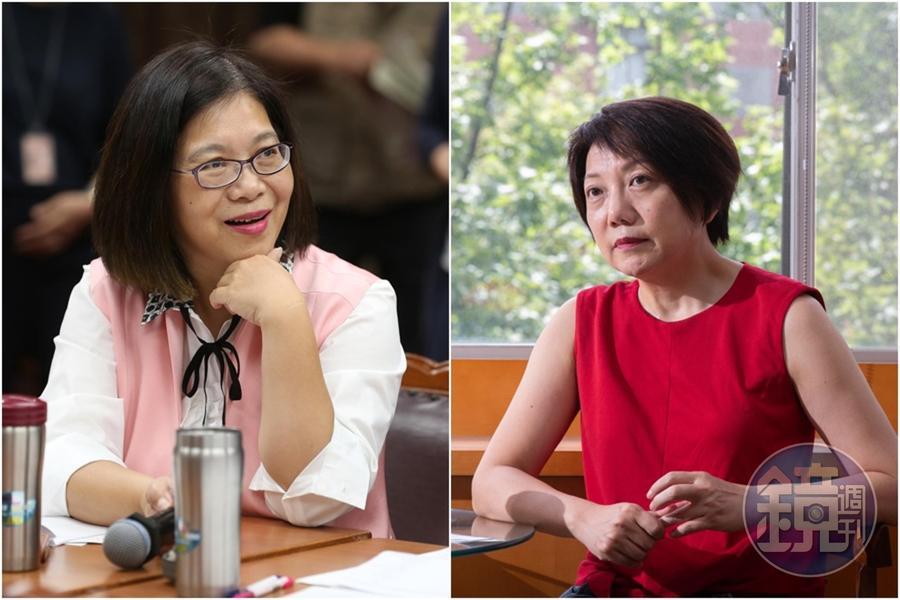 民進黨今（30日）中常會上，管碧玲（左圖）建議黨主席卓榮泰可積極邀請社民黨范雲（右圖）加入民進黨不分區立委名單。（本刊資料照）