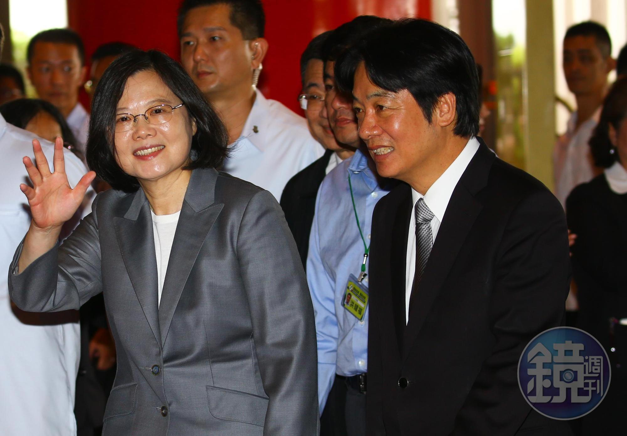 總統蔡英文與前行政院長賴清德本週六在台南可望合體,圖為資料照。