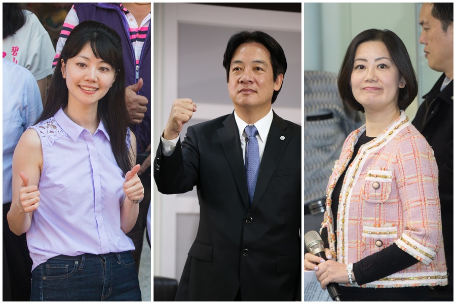 前行政院長賴清德（中）明日將北上為民進黨立委選將高嘉瑜（左）及吳思瑤（右）輔選。
