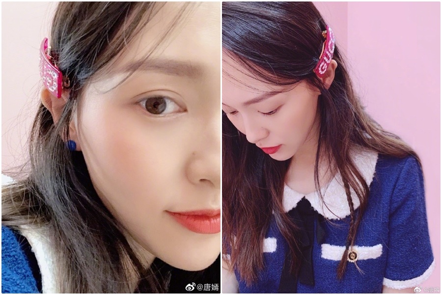 唐嫣上月宣布做人成功，在社群網站分享特寫美照。（翻攝自唐嫣微博）