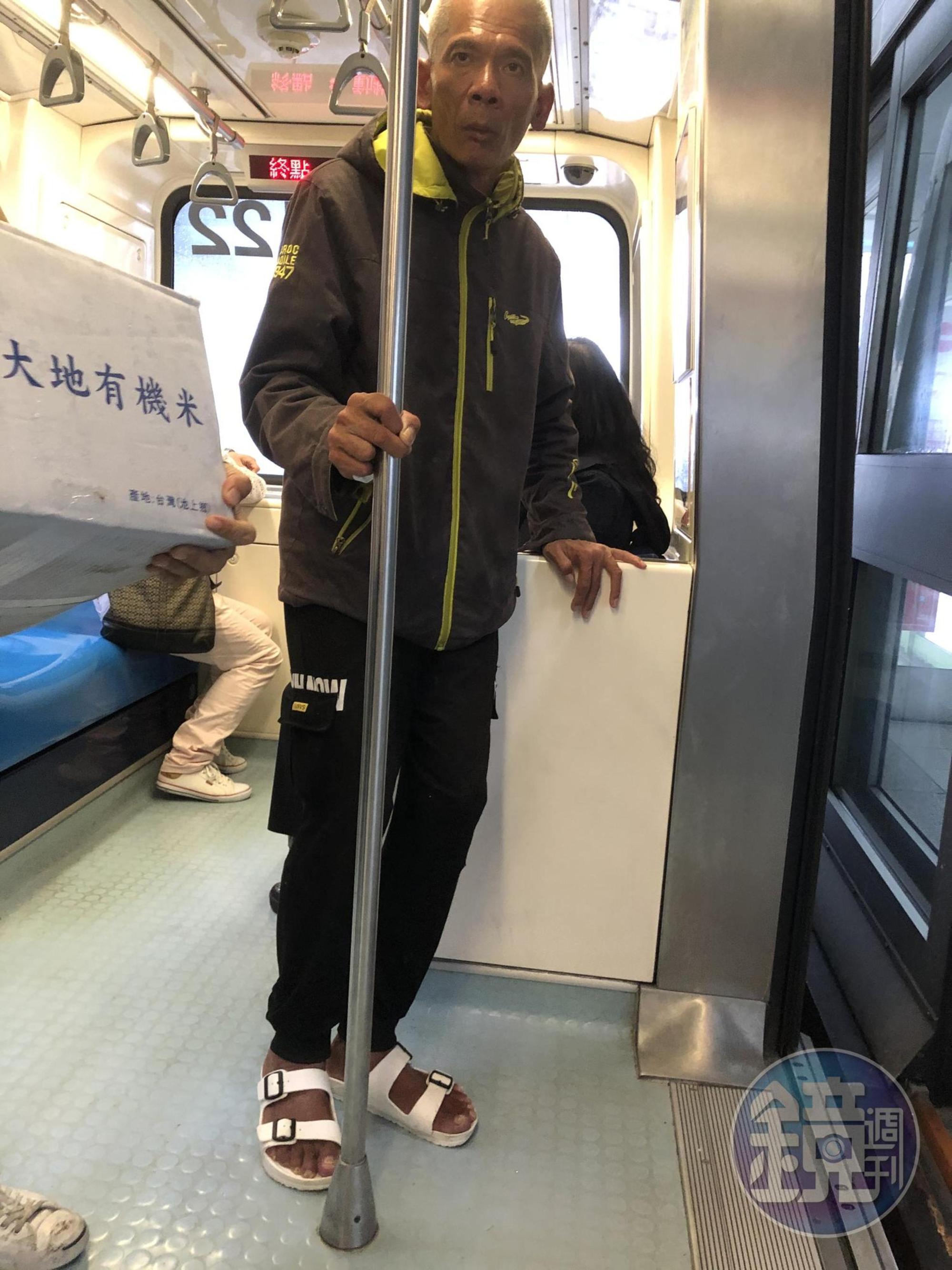 柯賜海與過去模樣相差甚遠，在人群中根本沒人認的出來。