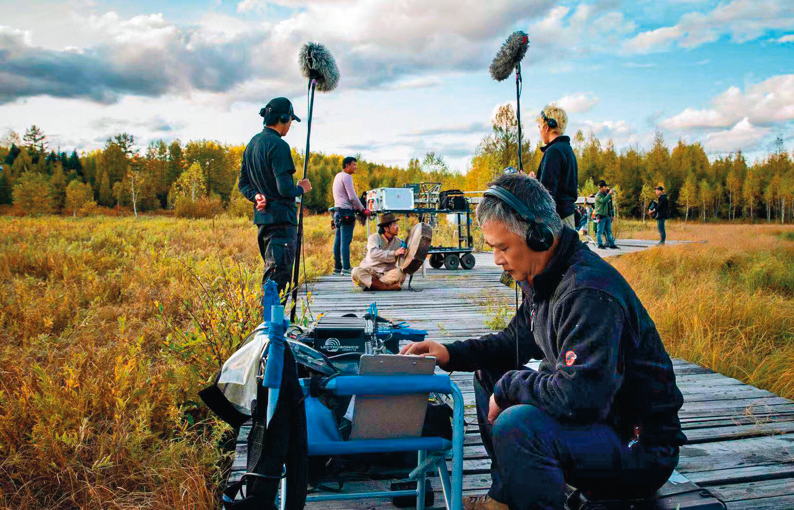 湯湘竹為了工作常去人跡罕至的地方，今年遠赴內蒙大興安嶺拍攝中國大陸電影《莫爾道嘎》。（湯湘竹提供）