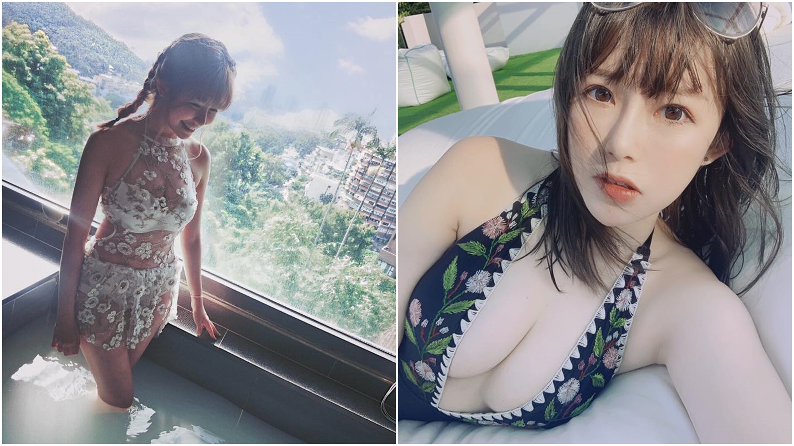 知名電競美少女林妤臻「阿樂」貼出若隱若現美照。（翻攝臉書）