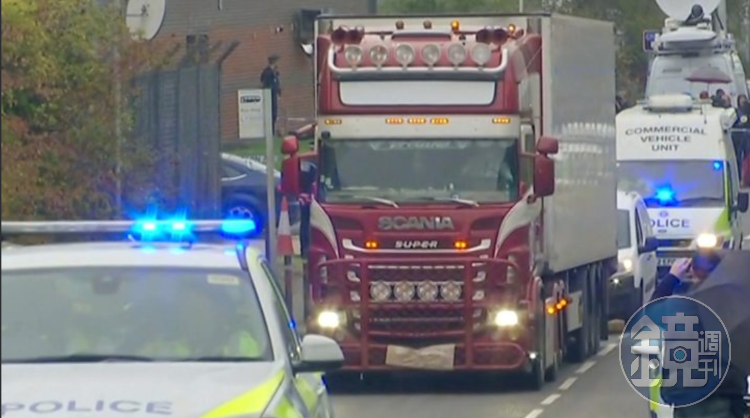 英國上月驚爆冷凍貨櫃39屍慘案，警方研判死者為「中國籍」，今天則證實全為越南籍。（翻攝自BBC推特）