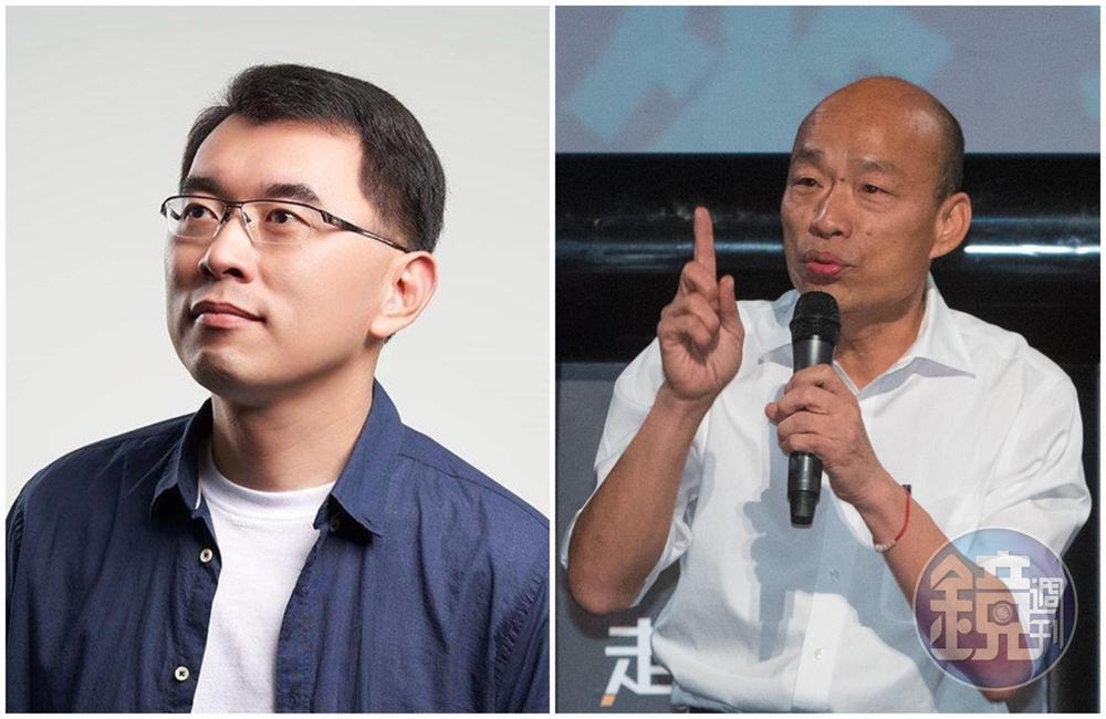 新黨楊世光參與總統連署未達標退選，表示將支持國民黨候選人韓國瑜。（左圖翻攝自楊世光的新視野粉絲專頁）
