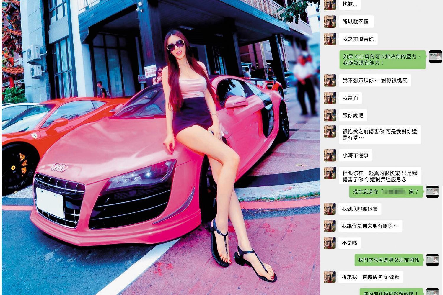 翁子涵(圖)遭爆接受富商餽贈跑車,但李光輝強調車子是她自行購買的。(讀者提供/翻攝自翁子涵IG)