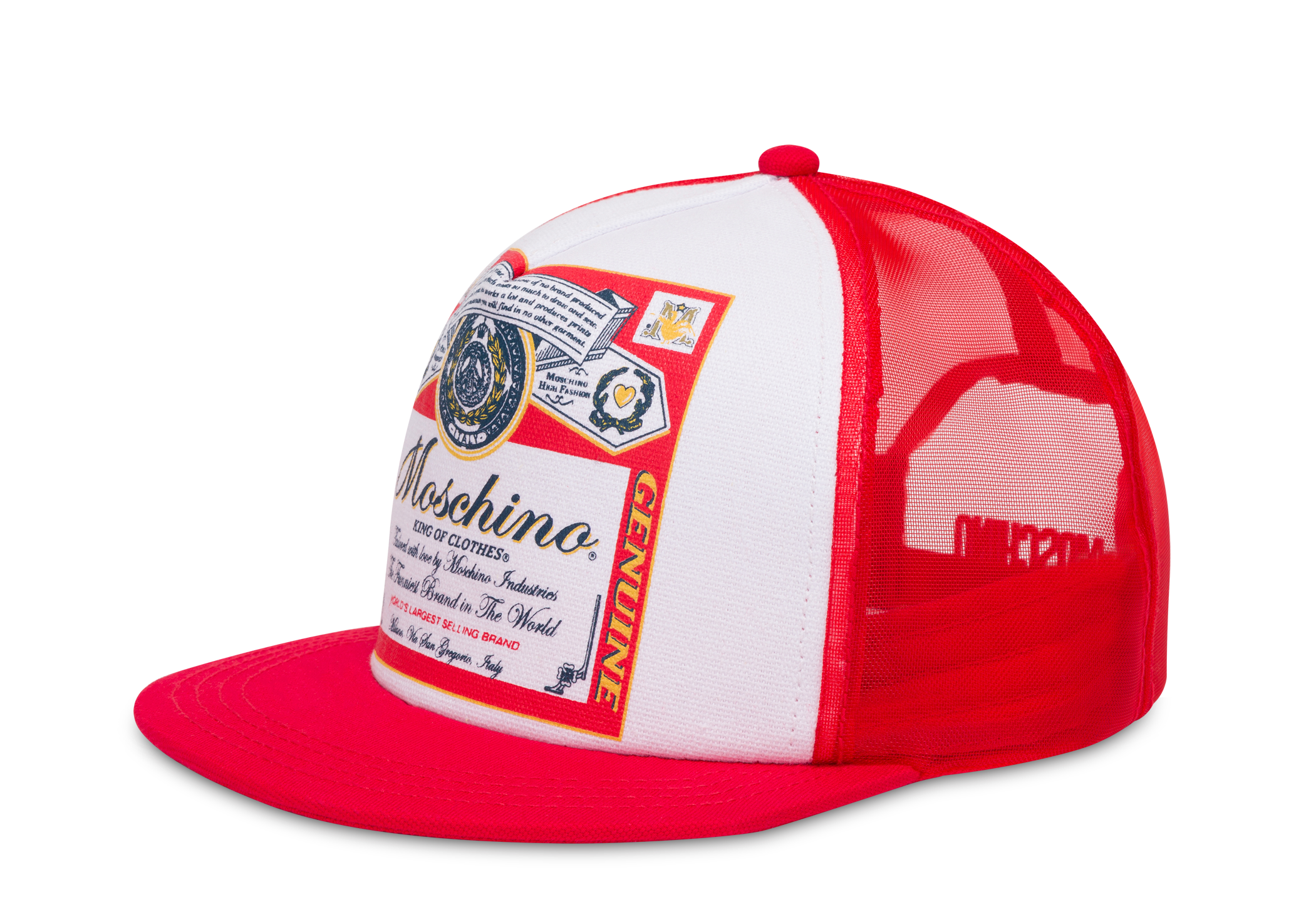 MOSCHINO X BUDWEISER棒球帽,NT$5,300。(藍鐘提供)