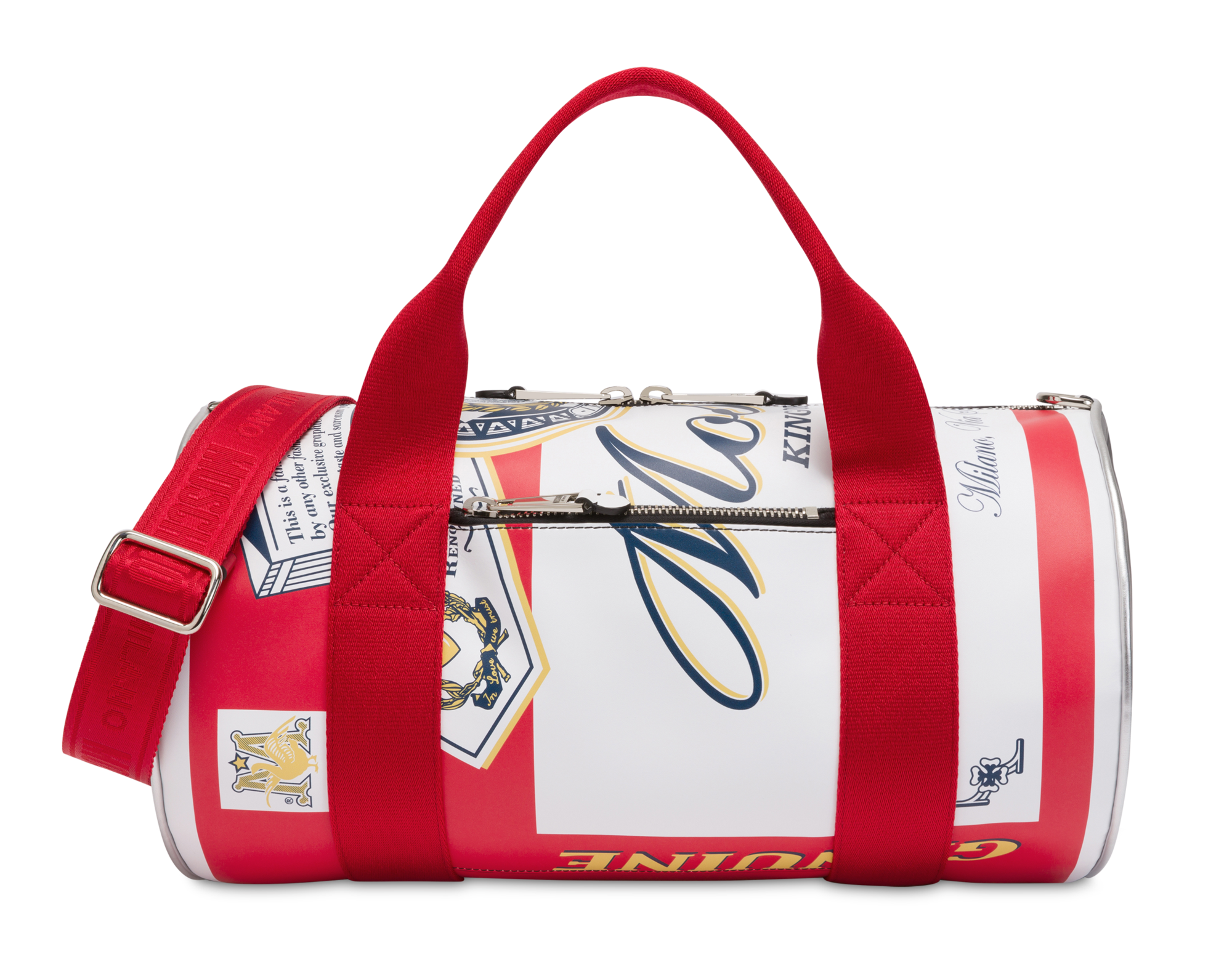 MOSCHINO X BUDWEISER啤酒造型手提包，NT$53,300。（藍鐘提供）
