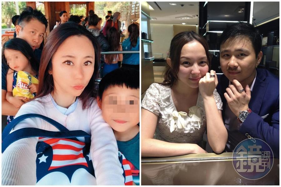 元祖少東張邵緯（右圖右）外遇多年，本刊踢爆情婦就是大黑松小倆口的千金邱威樺（右圖左）。（讀者提供）
