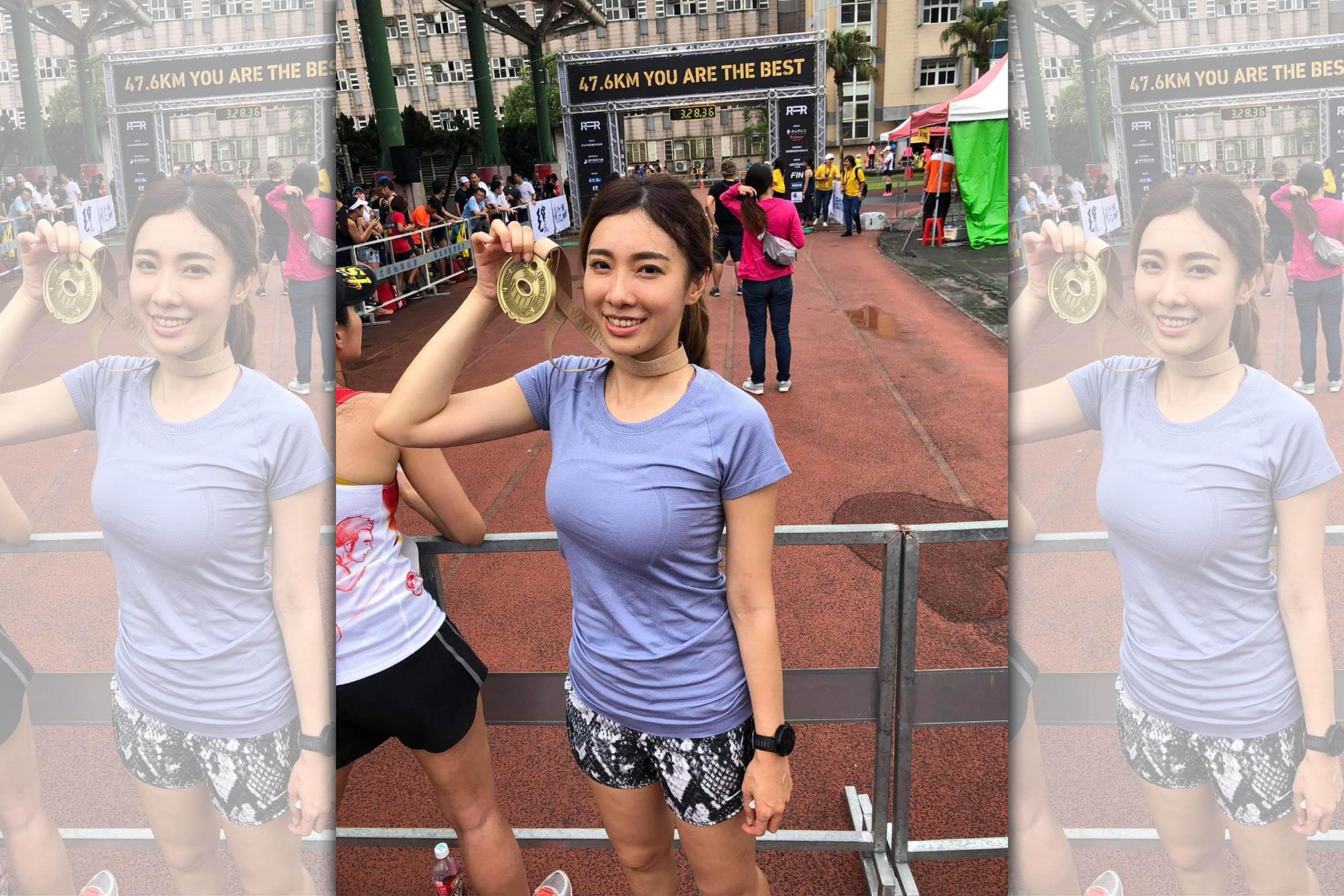 美女檢察官劉昱吟是三鐵好手,每到假日常和同僚相約長跑紓壓。(翻攝自劉昱吟臉書)