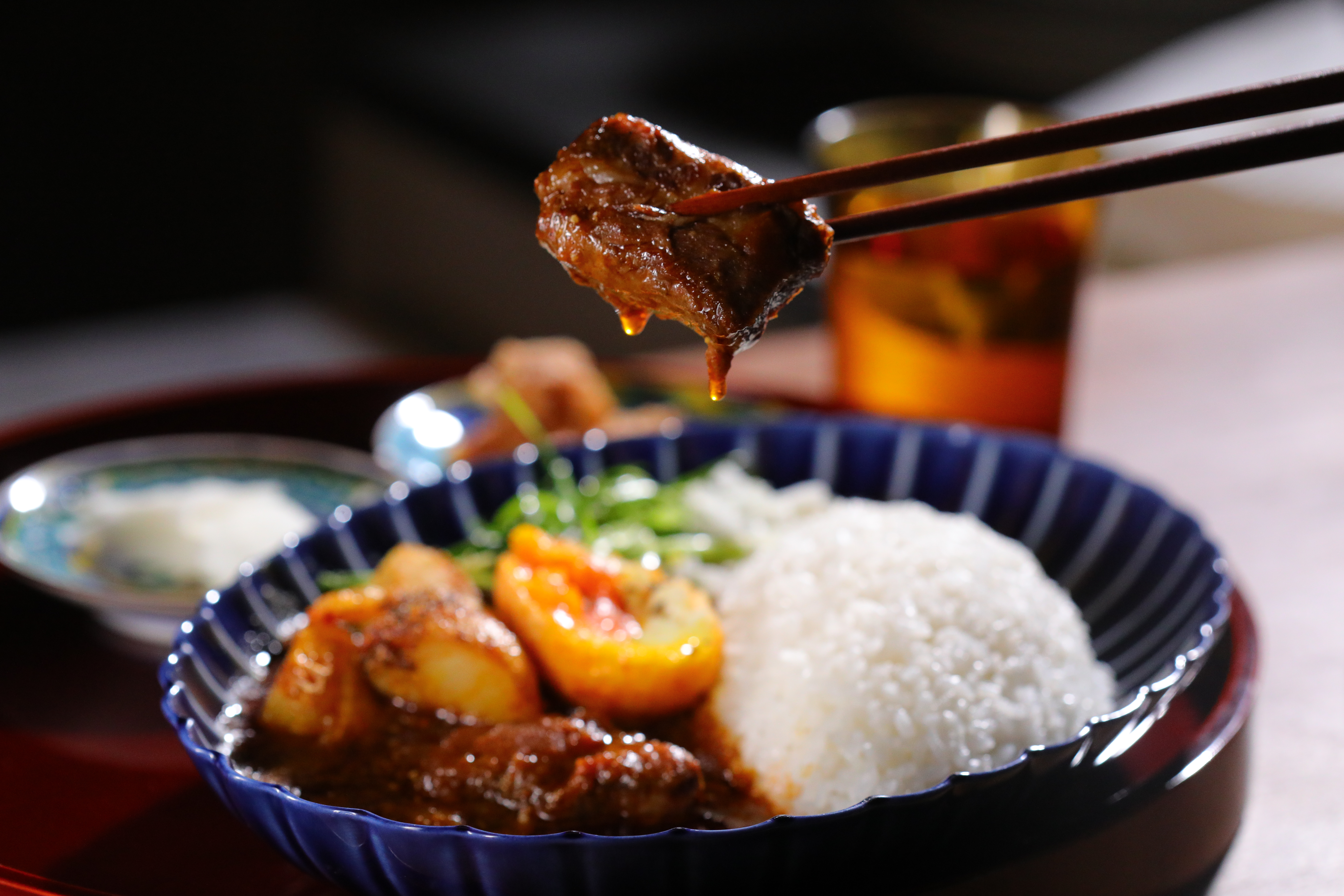 牛肉燉到軟爛透味、入口就散化，米飯煮得飽實有Q度和甜度。