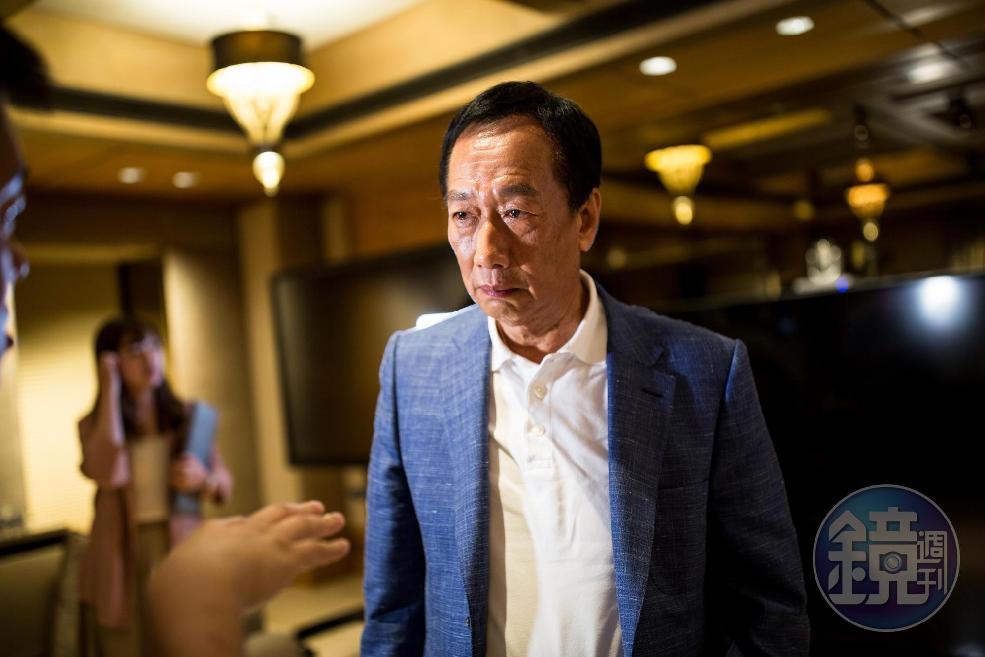 郭辦陣營今早聽聞親民黨有意共組「郭宋配」,發言人蔡沁瑜強調,郭台銘(圖)不會參加2020總統大選。(本刊資料照)