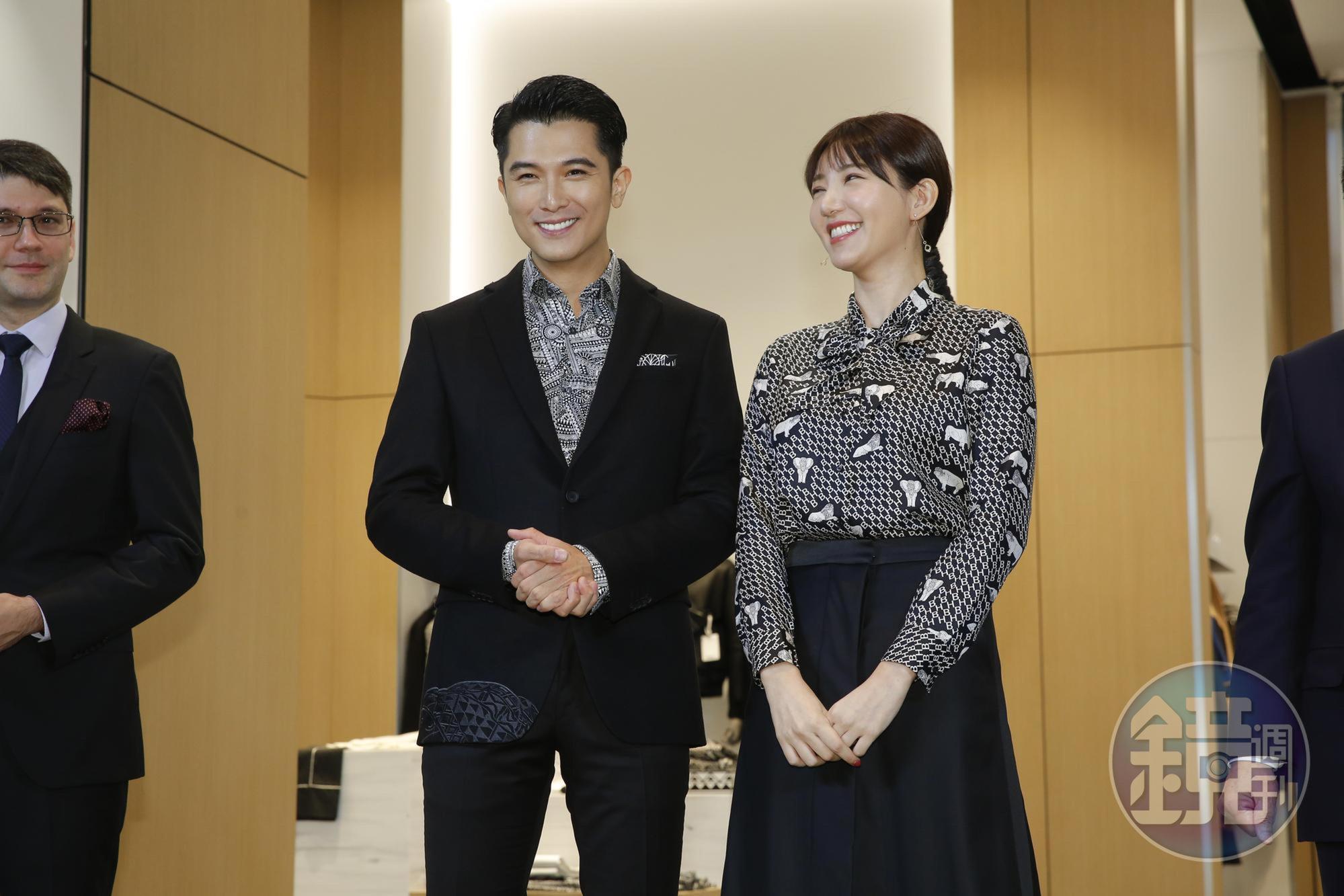 邱澤、郭雪芙受邀出席BOSS微風南山專門店開幕剪綵活動。