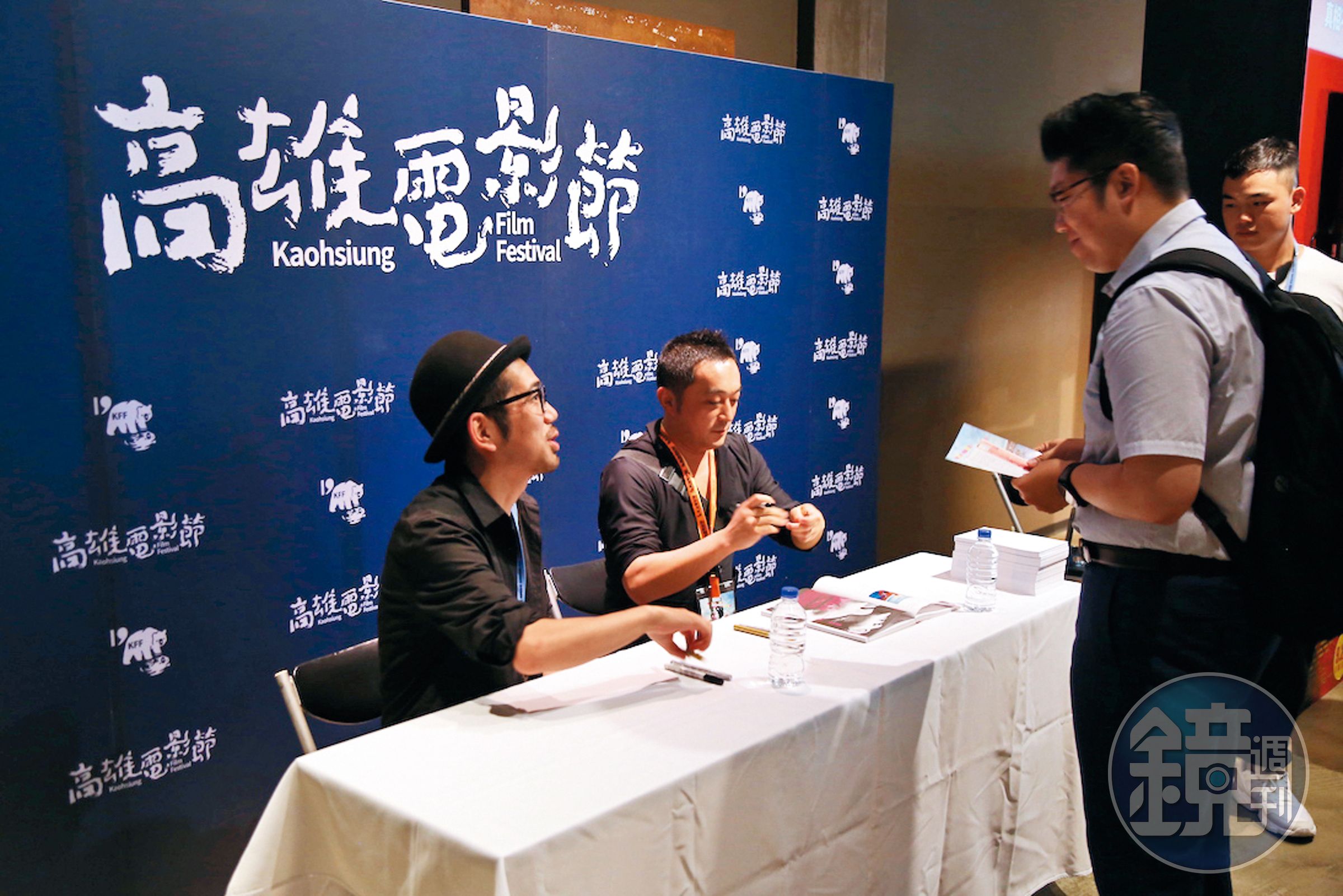 淺沼直也（左）、中泉裕矢（右）近日受高雄電影節之邀，來台分享《伊索遊戲》製作祕辛。（高雄電影節提供）