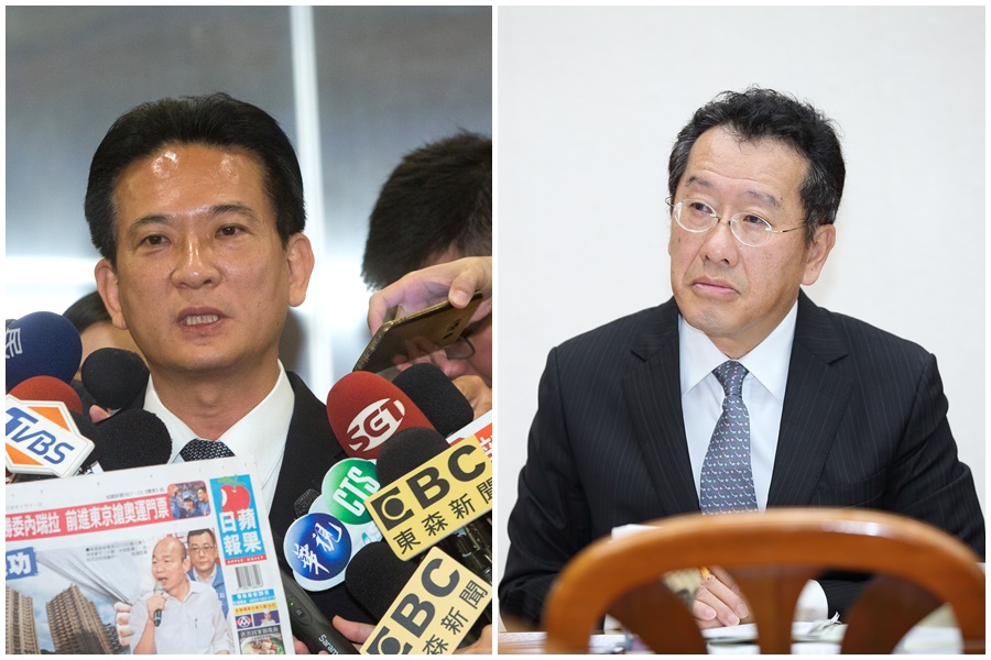民進黨籍立委林俊憲（左）爆出，台肥違反內規，未經董事會同意就借款13億；顧立雄（右）則強調103年時，並未收到台肥的來函。圖為本刊資料照。