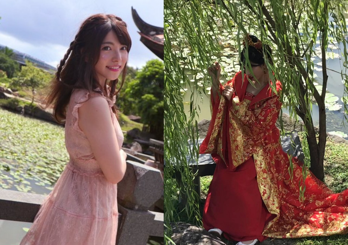 上原亞衣9月時曾在SNS打卡表示自己來台灣，本刊接獲讀者提供當天目擊照片（右）。（左圖翻攝上原亞衣推特，右圖為讀者提供）