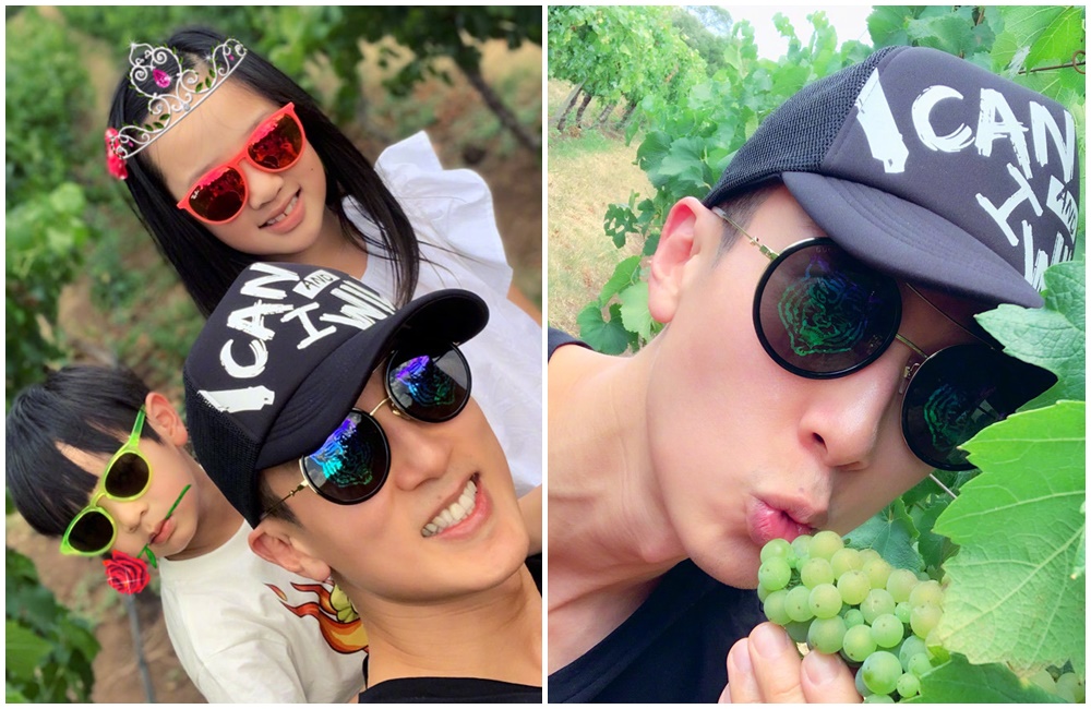 吳尊目前育有一子一女，好人夫、人父身份，讓他人氣回溫。（翻攝自吳尊微博）