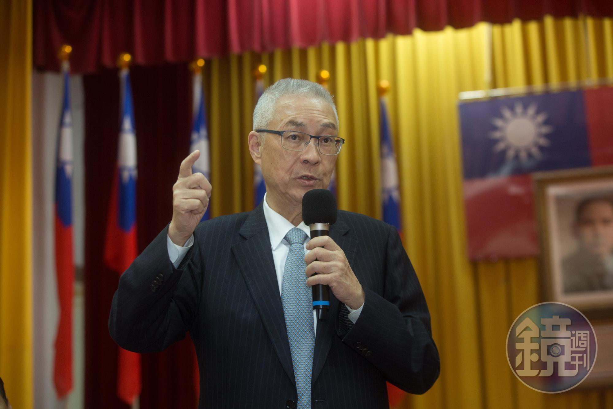 國民黨昨日對外宣布不分區立委名單,前15名「安全名單」包含警大前教授葉毓蘭、退將吳斯懷、前立委邱毅、國民黨主席吳敦義(圖)等。(本刊資料照)