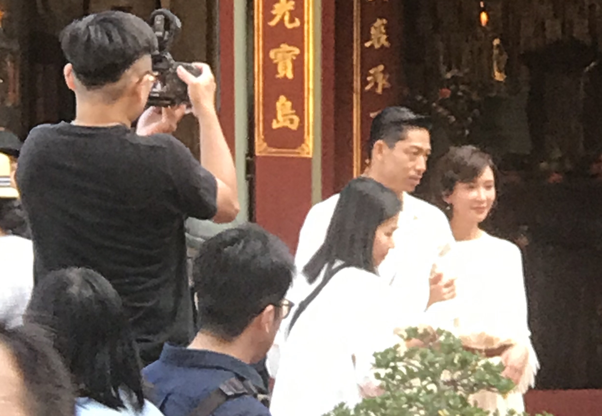 林志玲偕夫婿Akira彩排婚禮儀式。