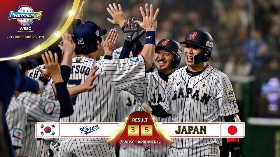 山田哲人一支關鍵3分砲，不僅成功逆轉戰情，更助長日本隊士氣並取得勝利。（翻攝自WBSC臉書）