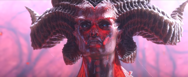 每年BlizzCon，玩家都會期待暴雪推出新的遊戲動畫，圖為《暗黑破壞神4》動畫裡的莉莉絲。（翻攝暗黑破壞神4動畫短片）