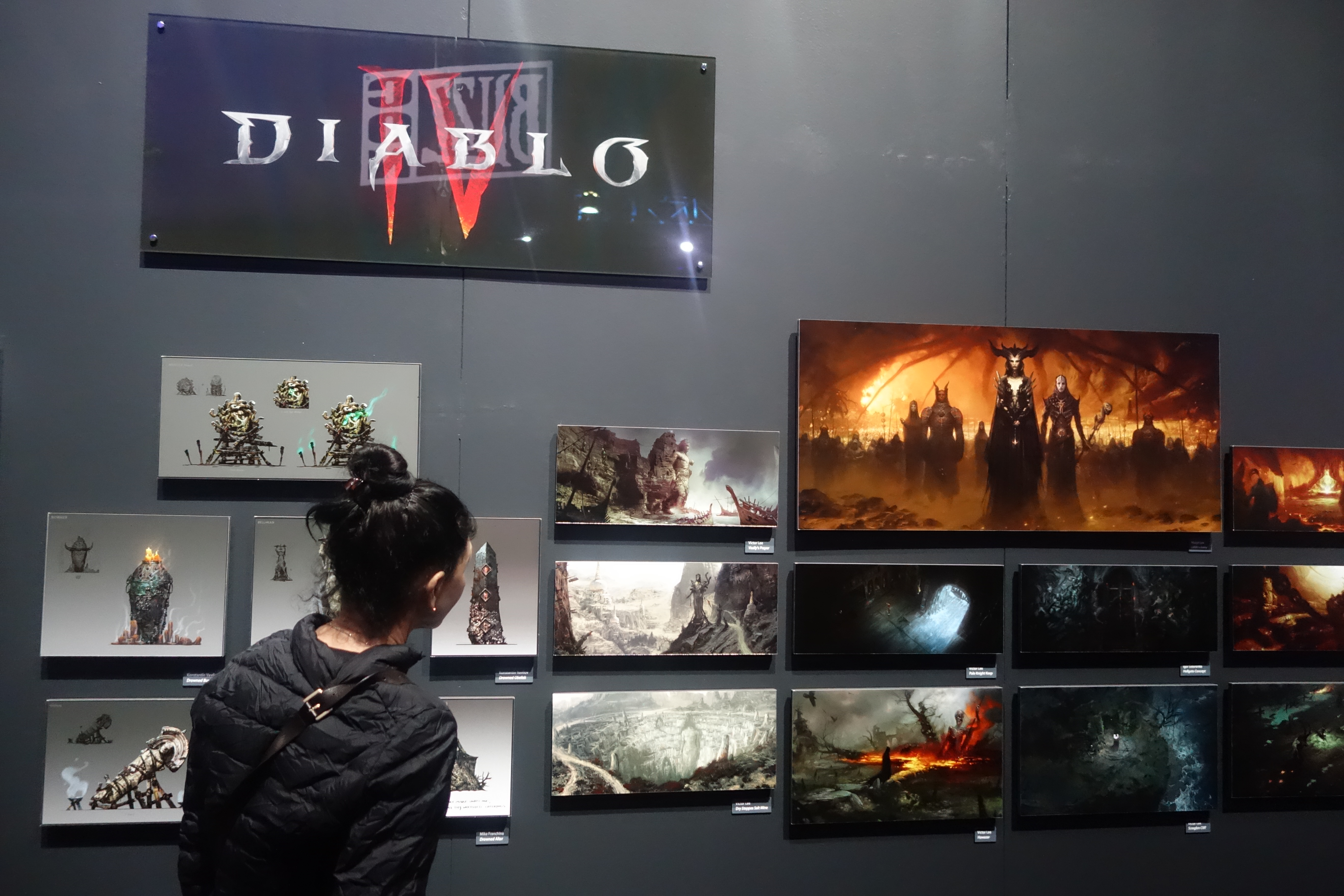 2019BlizzCon最大亮點即為《暗黑破壞神4》的公開，圖為《暗黑破壞神4》的美術圖展區，