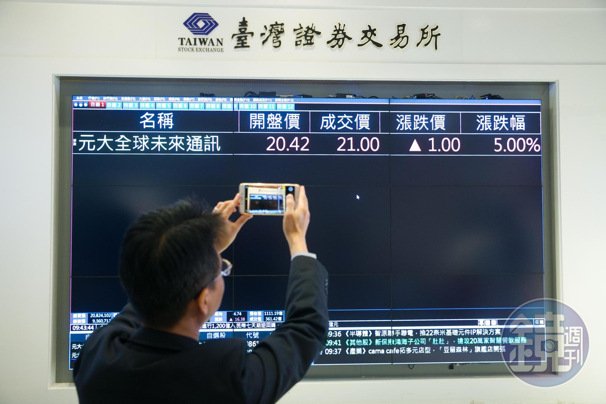 元大全球未來通訊ETF今日掛牌人氣爆棚。