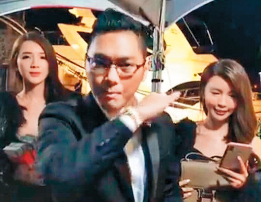 由於連千毅（中）被捕，因他而紅的翁子涵，現在遭黑白兩道棄守。（翻攝自連千毅IG）