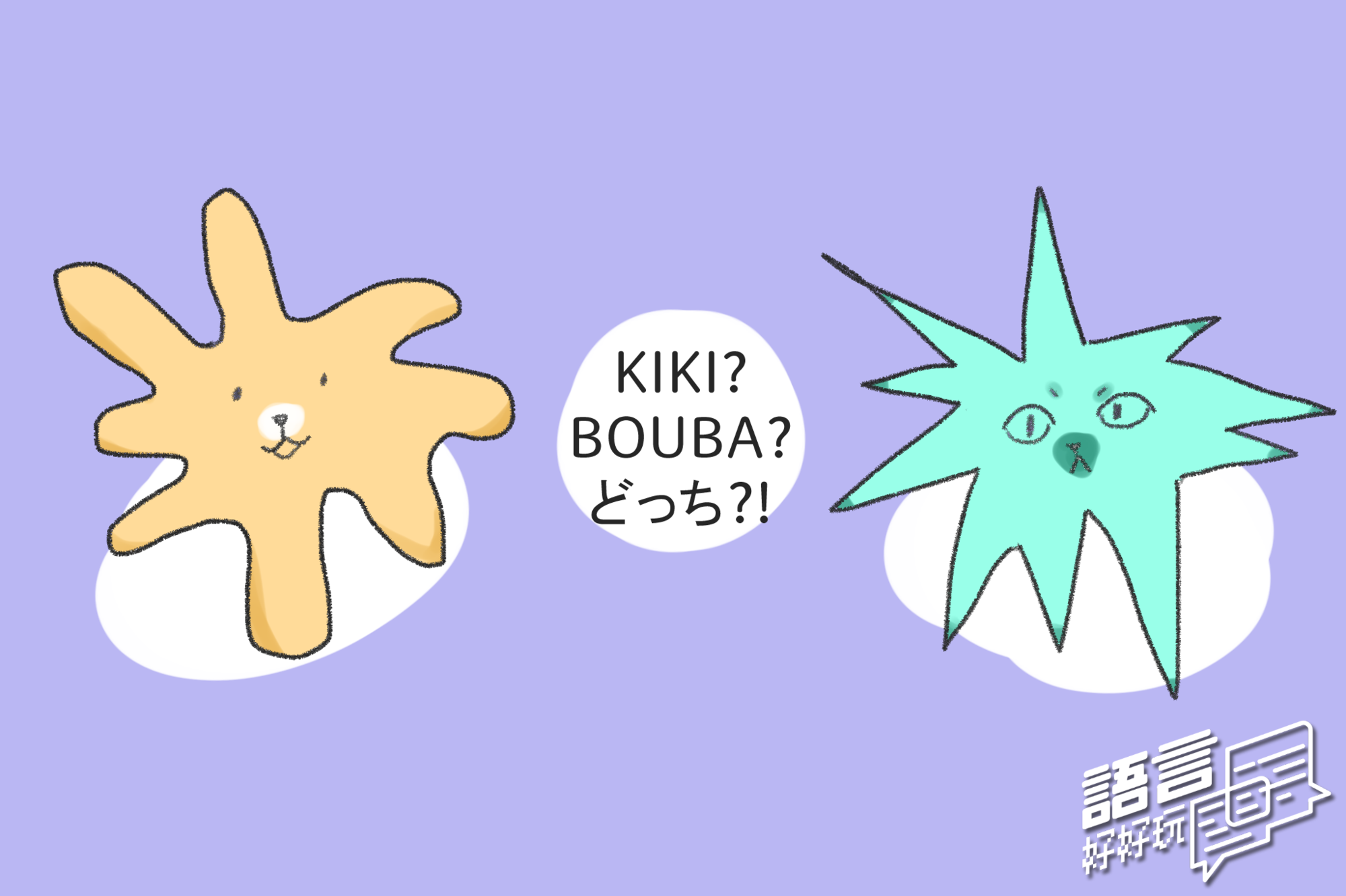 當今天看到了這兩張圖，你會把左邊的命名為kiki還是bouba呢？快來測試看看你和世界90%的人是不是一樣！