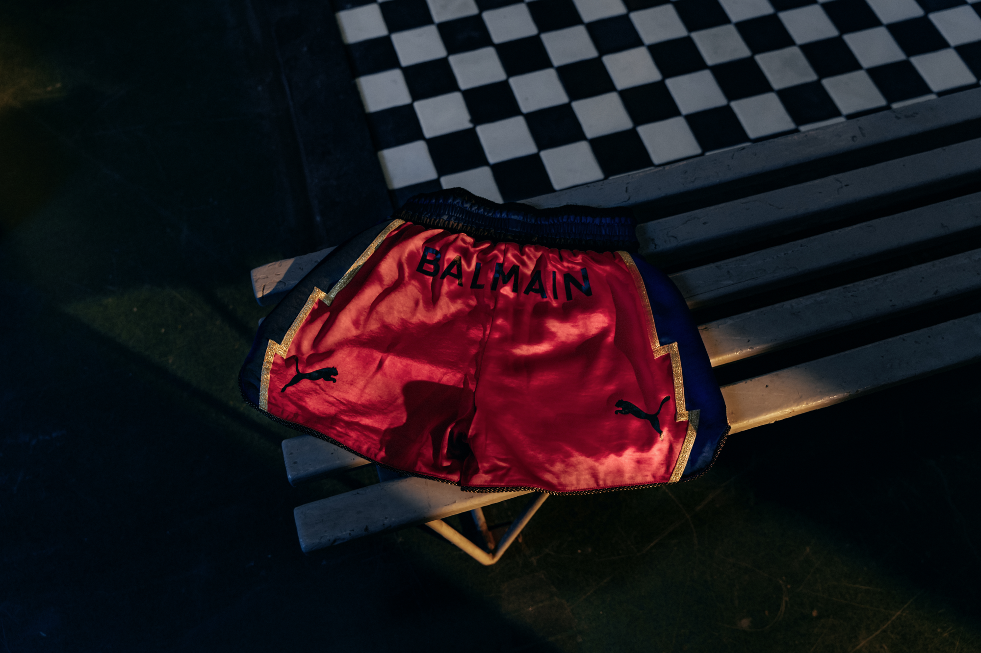PUMAＸBALMAIN聯名拳擊風短褲。NT$8,780（PUMA提供）