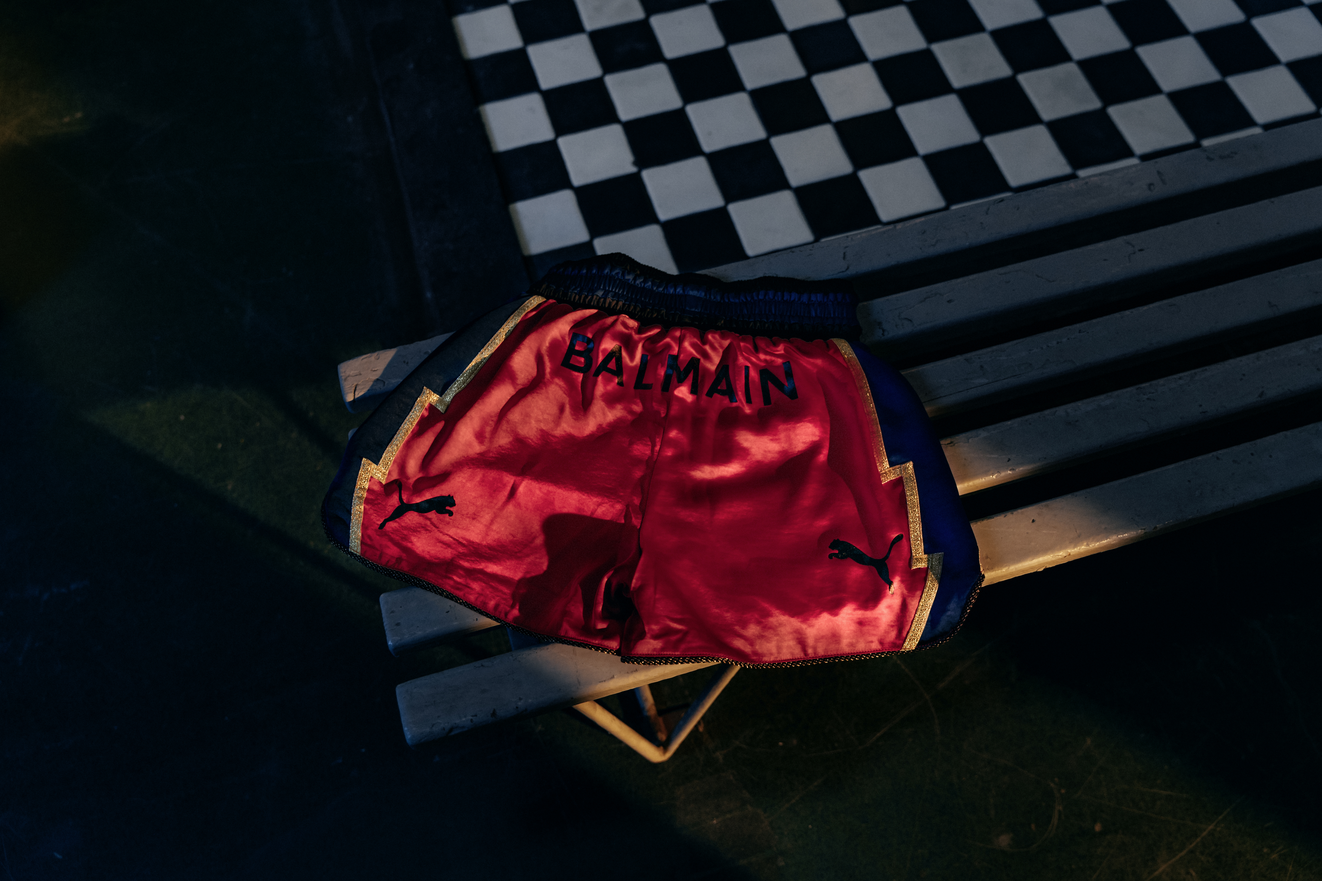 PUMAＸBALMAIN聯名拳擊風短褲。NT$8,780（PUMA提供）