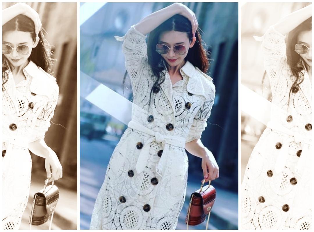 林志玲手拿象徵愛與承諾的Chloé Aby Lock迷你鎖頭包最適合不過。（翻攝自林志玲IG）