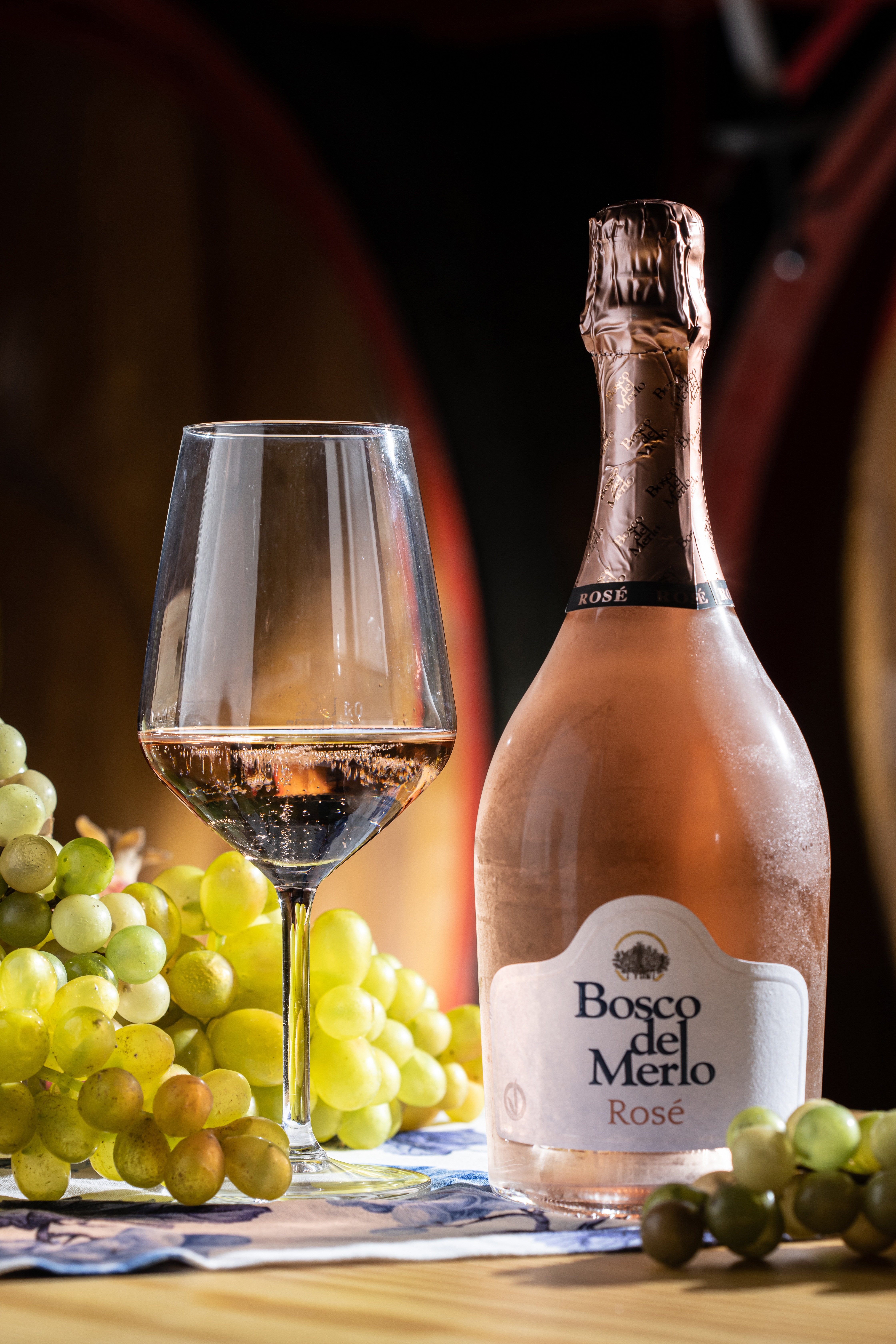 以85％Glera葡萄加上15％Pinot Noir釀成的「Bosco del Merlo Rosé」有著夢幻色澤與纖細果香。