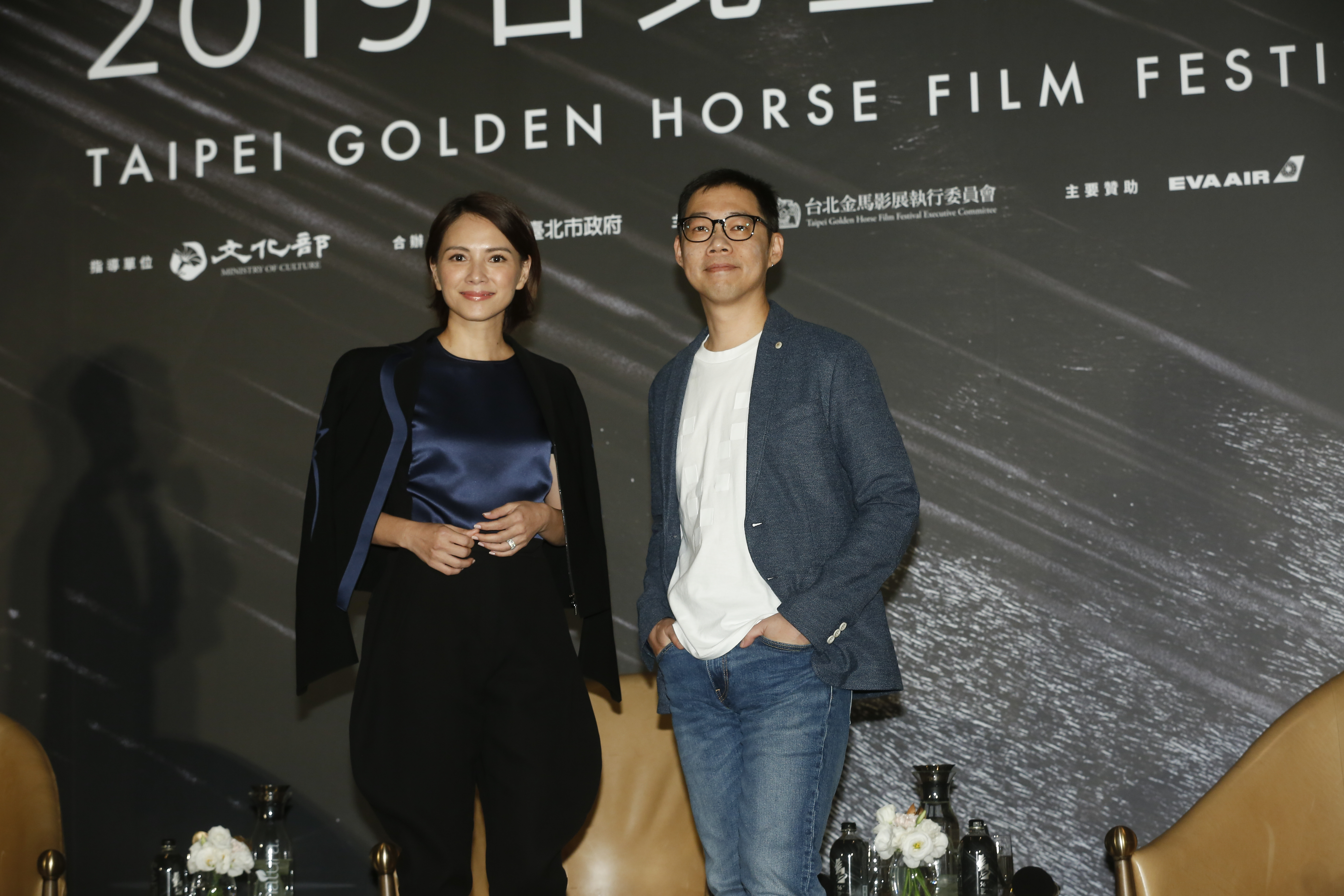 李心潔與林書宇21日出席金馬閉幕片記者會，雙方對金馬獎都有點緊張。