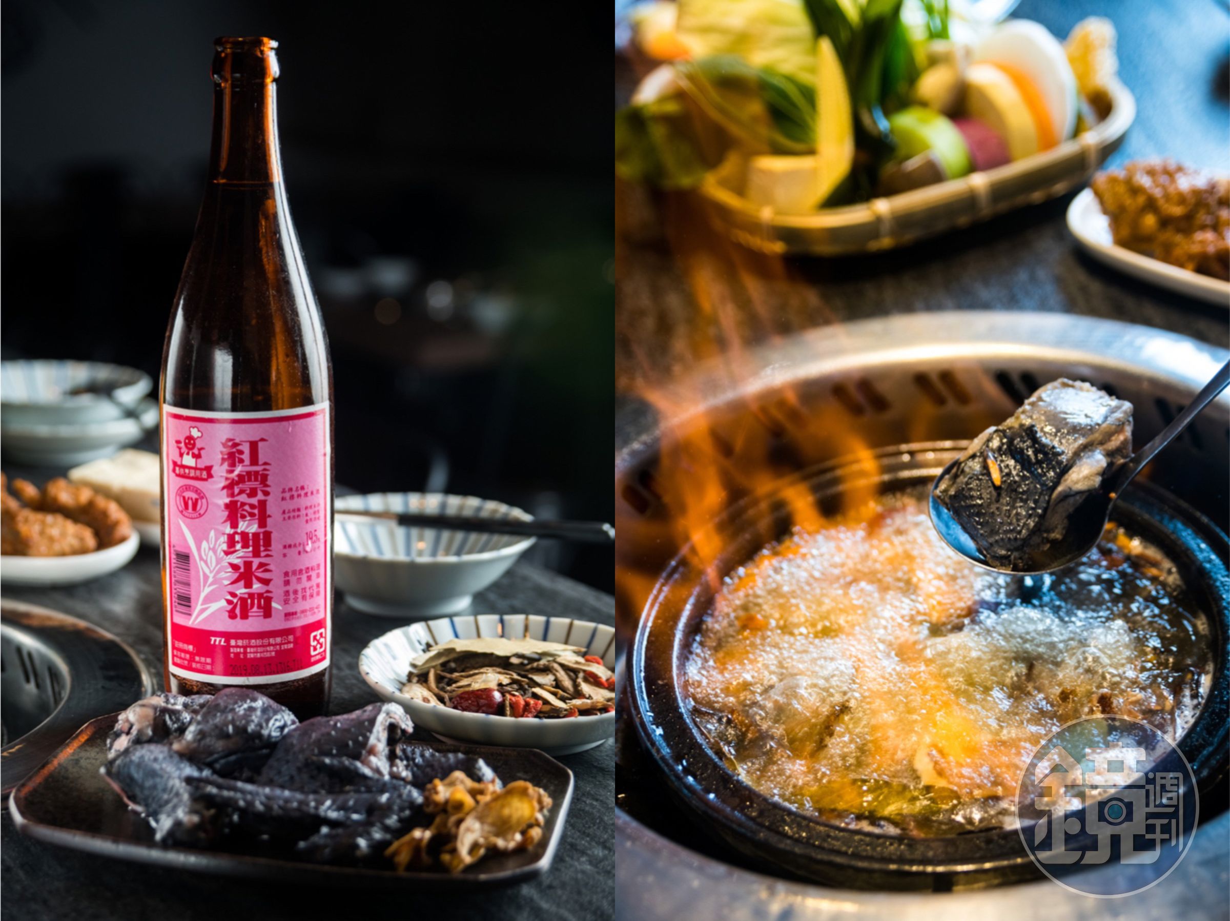 天氣越來越涼，適合吃「石石鍋創」的「酒酒火山烏骨雞鍋」補身。