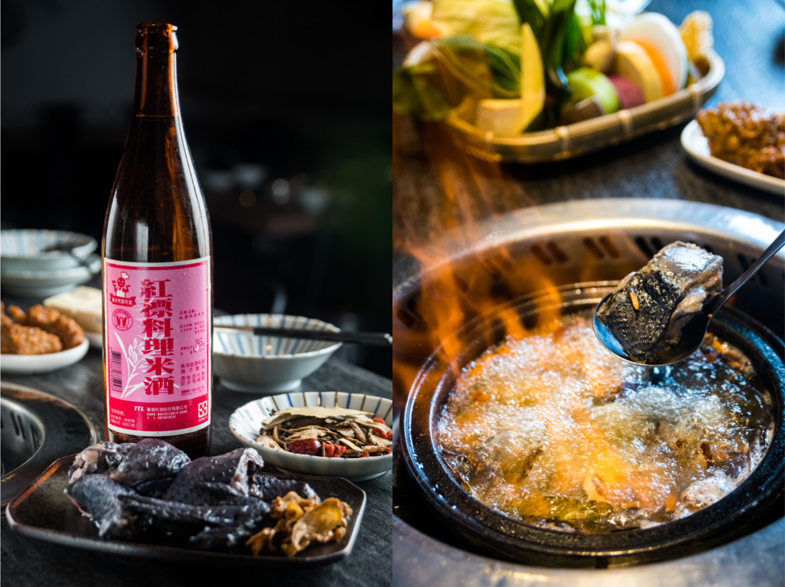 天氣越來越涼，適合吃「石石鍋創」的「酒酒火山烏骨雞鍋」補身。