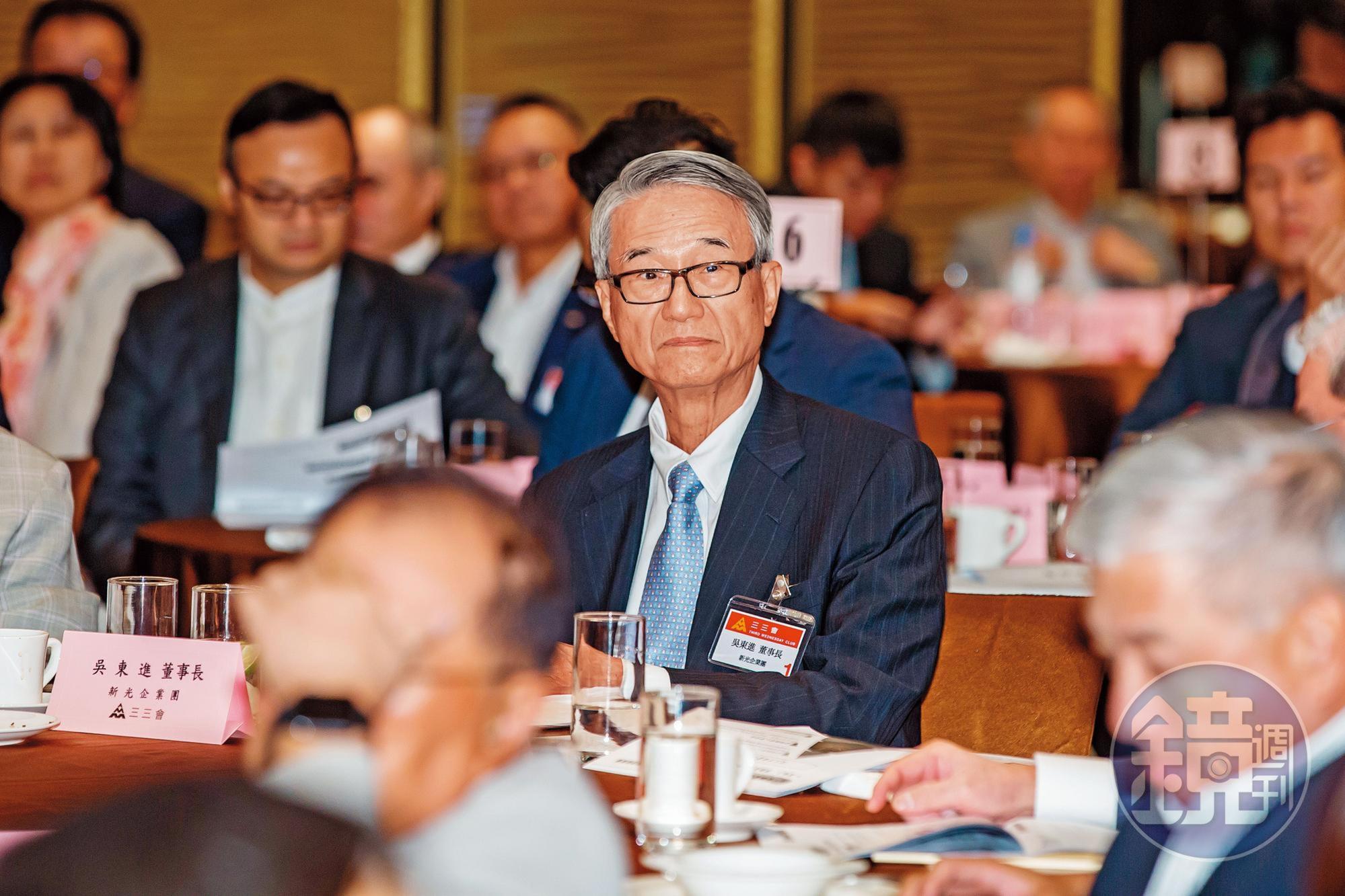 新光金董事長吳東進（圖）得知女兒吳欣盈要從政，並不贊成。