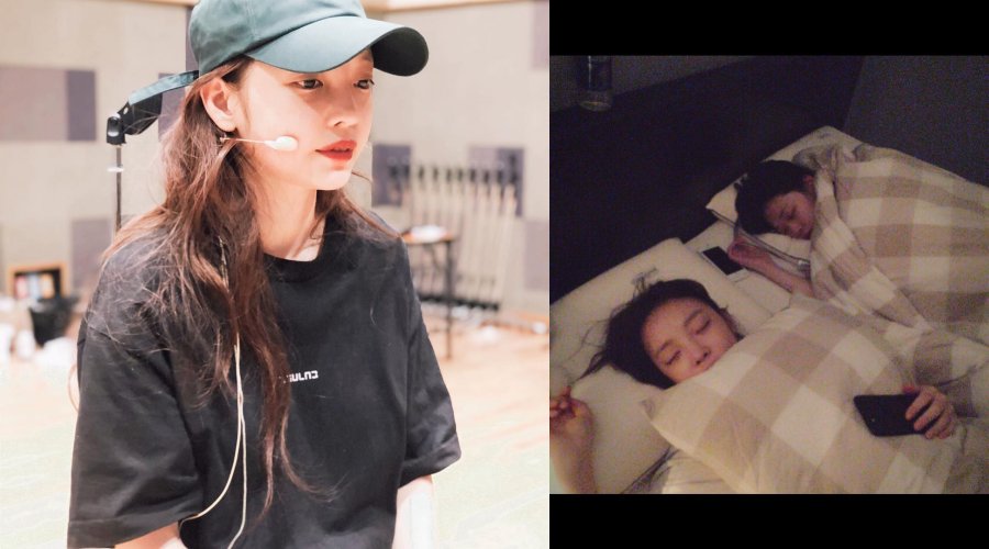 具荷拉之前曾放出與雪莉一起睡覺的照片，如今兩姐妹在另一個世界相聚了。（合成自具荷拉IG）