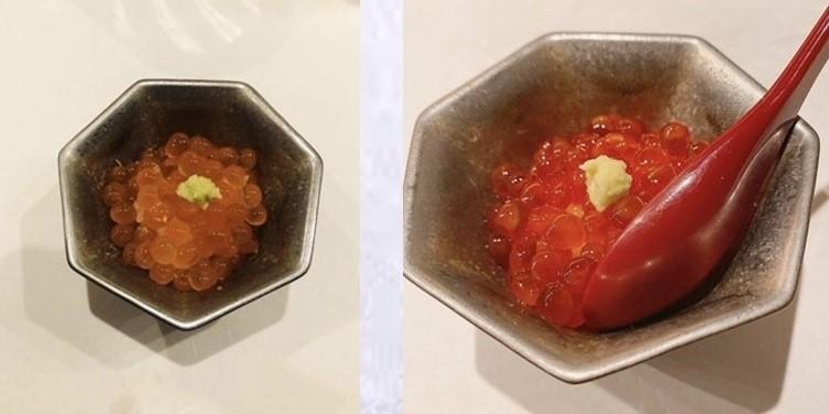 佐野雛子在社群網站分享美食照(右),被粉絲抓包同天渡邊翔太也曾上傳類似的照片。(翻攝自推特)
