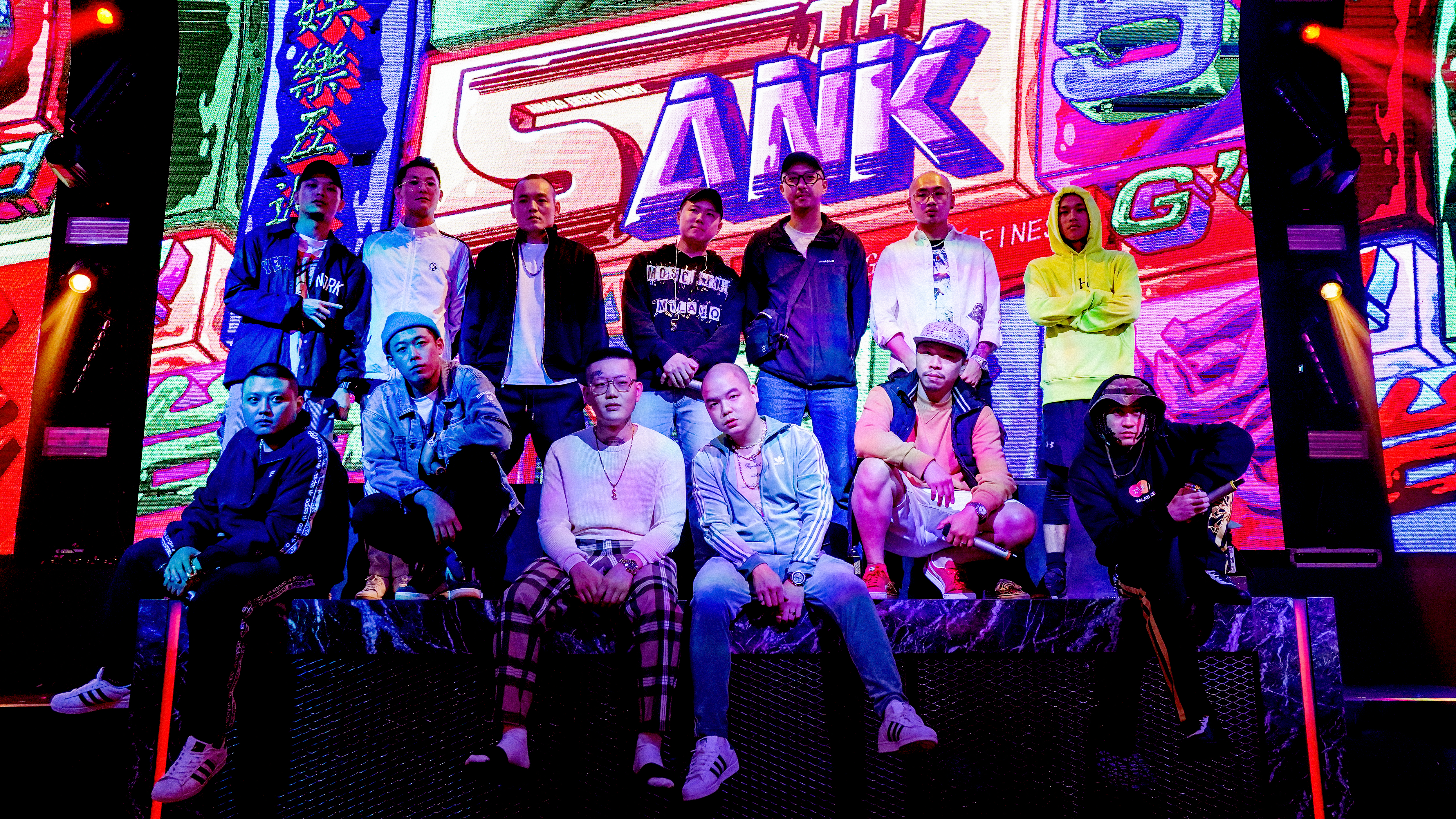 《混血兒娛樂》5週年派對，除玖壹壹之外，旗下歌手賴慈泓、BCW、草屯囝仔、臭屁嬰仔及187INC共6組歌手輪番上陣。（混血兒娛樂提供）