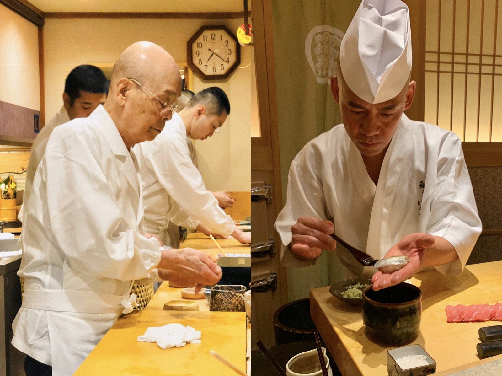 連續10年以上奪得米其林三星的「數寄屋橋次郎」（左）與「齋藤壽司」（右）消失在今年的《東京米其林指南》榜單上。