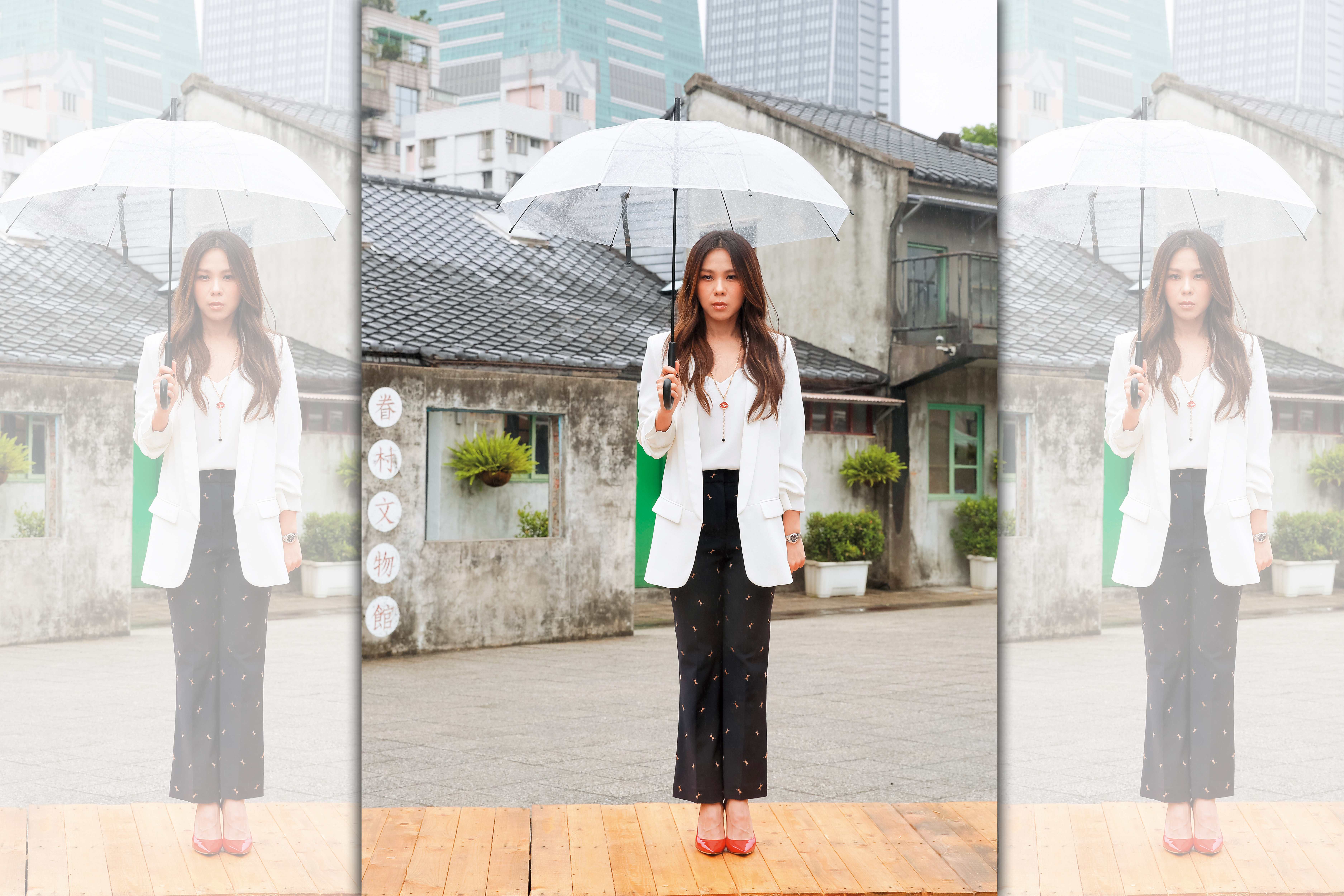 配上背景，變成「幽魂健雅」，呈現出等著誰回來的韻味。