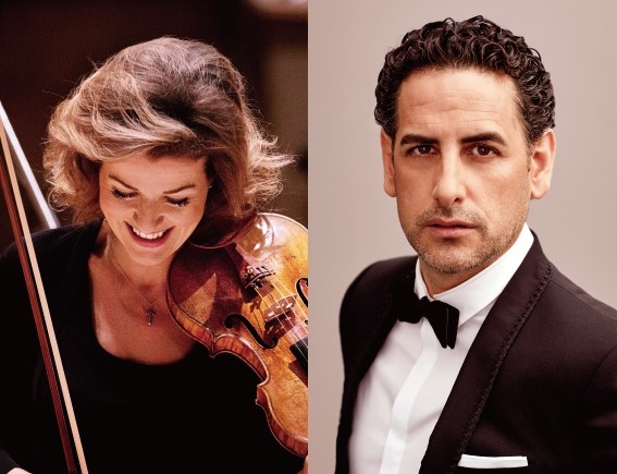 小提琴天后安-蘇菲 · 慕特（左）及全球第一歌劇男高音佛瑞茲（右）將於12月1日接力登台演出。（牛耳藝術提供）