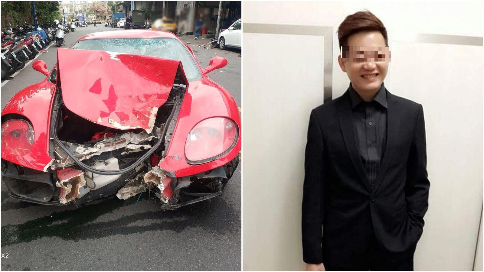 林男昨駕駛法拉利逆向撞死人，如今林家世背景也被起底。（翻攝畫面）
